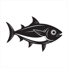 A Powerful Portrait of a Fresh Tuna, a Sleek and Fast-Swimming Ocean Predator, Valued as a Healthy and Delicious Seafood