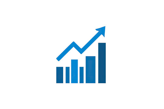 A glowing, stylized graph with an upward trend
