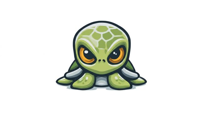Cartoon turtle with an angry expression