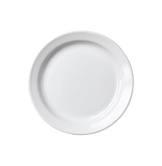 A blank, round, white plate