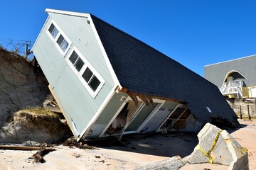 Beach home washed up after hurricane Math.