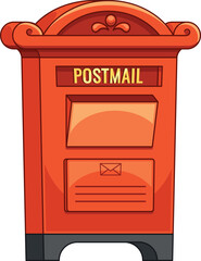 Red British postmail vector illustration