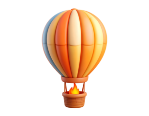 Cartoon Hot Air Balloon 3D Render