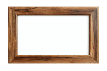 Empty light brown wooden picture frame