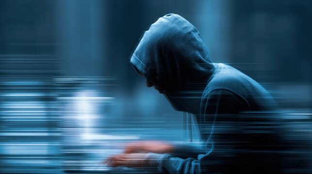 Fototapeta Hooded person night