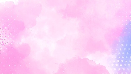 Delicate, pastel-toned background showcases a soft blend of pinks and purples, enhanced by scattered white stars.