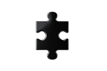 Obraz premium Glossy black puzzle piece on black background