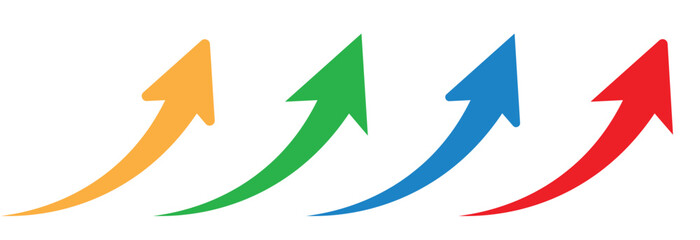 Curve arrow upward motion symbol colorful modern flat vector design