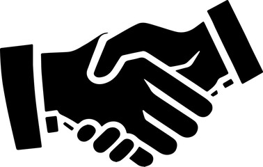 Obraz premium Minimalist Handshake Icon for Business and Partnership Branding