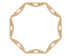 Beige rope circular frame