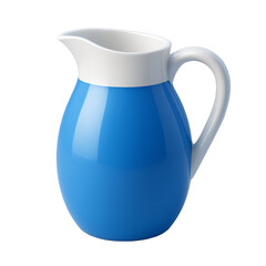 Blue and White Ceramic Pitcher Kitchenware  Tableware Isolated On Transparent Background