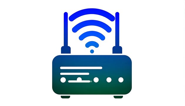 Blue-gradient wifi router icon