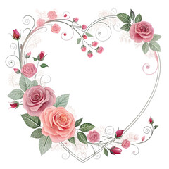 Elegant heart shape flower border high resolution picture