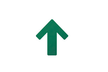A solid, teal-green upward-pointing arrow against a black background.  The arrow has a slightly jagged or pixelated appearance