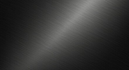 Fototapeta premium Dark Brushed Metal Texture with Diagonal Lines and Subtle Light Reflection.