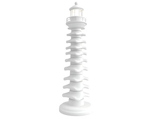 White Lighthouse 3D Model