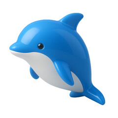 Vibrant Blue Dolphin 3D Render Marine Animal Graphic Isolated On Transparent Background