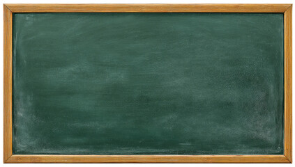 Empty green chalkboard with a wooden frame
