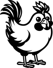 Domestic Rooster and Hen icon Illustration