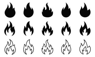 Fire icon vector set. Fire flame icon template. Fire flames symbol vector. Fire flames, set vector icons