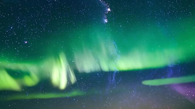 Celestial Aurora Dance Aurora lights dancing across the sky with celestial patterns