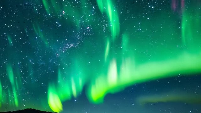 Celestial Aurora Dance Aurora lights dancing across the sky with celestial patterns