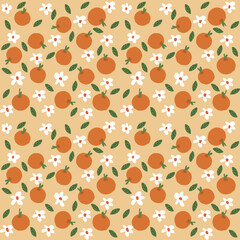 seamless pattern with oranges