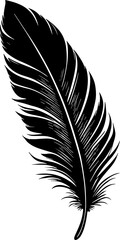 Obraz premium Simple minimalist feather icon 