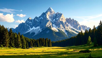 Majestic Alpine Mountain Landscape.