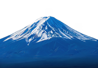 Majestic snow capped mount fuji isolated on transparent background