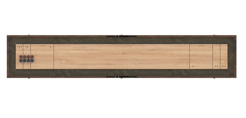 top view of indoor shuffleboard table