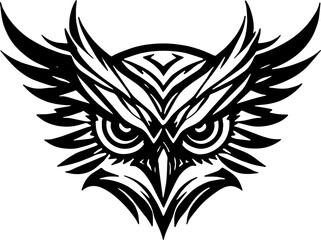 Minimalist Owl Head Icon for Wildlife and Nature Branding