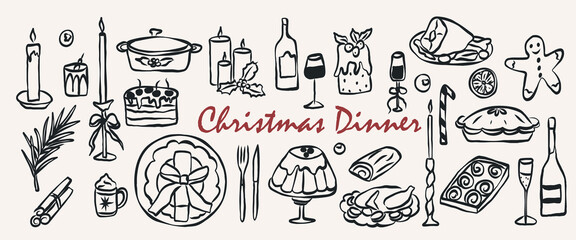 Hand drawn whimsical Christmas collection