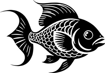 Fish Silhouette Symbol in Clean Minimal Style