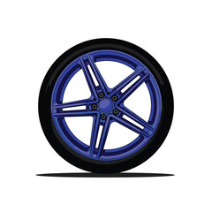 Vector Illustration Star rims for cars, Cool blue star rims Illustration