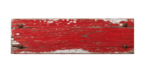 Aged red wooden plank