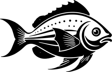 Fish Silhouette Symbol in Clean Minimal Style