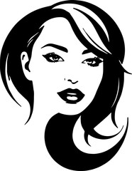 Minimalist Female Face Icon for Beauty and Fashion Branding
