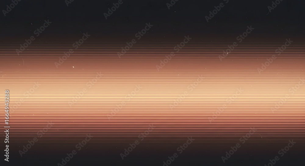 Poster abstract image featuring horizontal bands of orange and brown, with a gradient effect and two small,