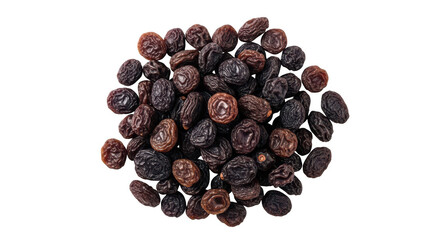 Fototapeta premium Dark Raisins Scattered on a Background Dried Fruit Close Up food