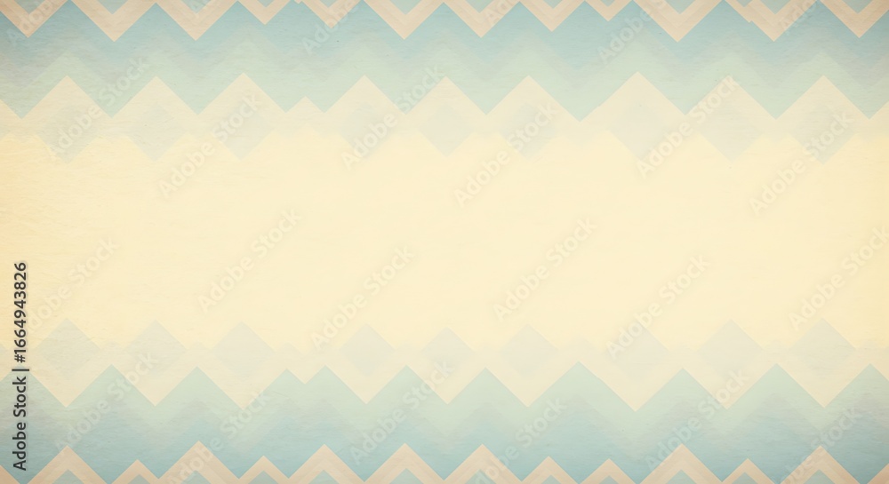Poster abstract background featuring light blue and cream zig-zag patterns arranged symmetrically above and