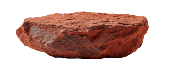 Reddish-brown rock, roughly shaped, outlined
