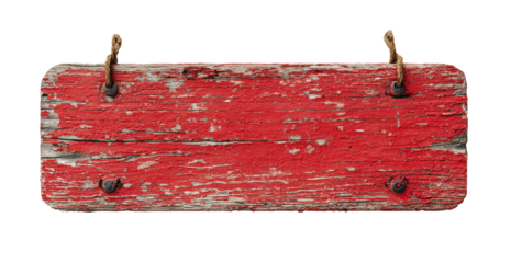 Rusty red weathered plank sign