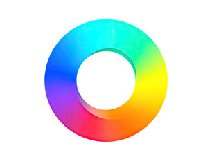 A vibrant, circular spectrum of colors, a gradient ring with a black center hole