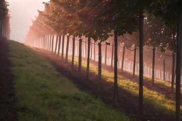 Obraz premium AI generated sustainable forest restoration planting young saplings
