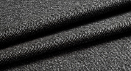 Obraz premium Closeup of dark grey textured fabric with soft folds and subtle sheen 1.