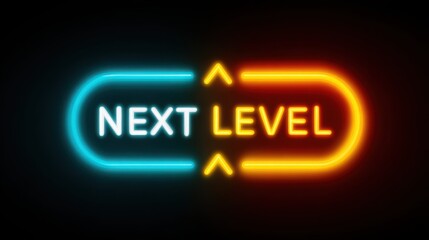 A neon sign that says Next Level