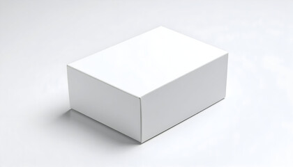 Fototapeta premium White Rectangular Box Mockup with Closed Lid on a Clean White Background with Soft Shadow