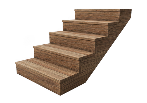 Stone staircase steps isolated on transparent background