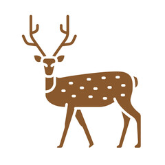 spotted deer color flat icon for digital and print projects.